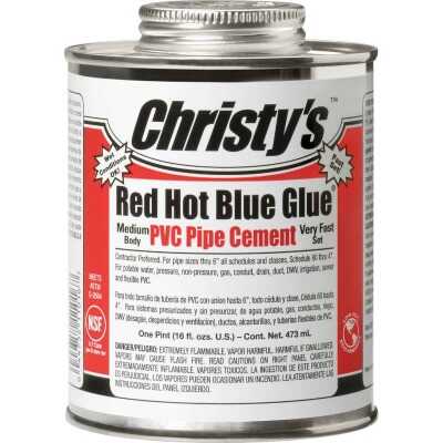 Christy's 16 Oz. Low VOC Red Hot Blue Glue PVC Cement