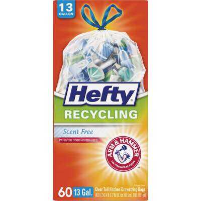 Hefty 13 Gal. Clear Tall Kitchen Recycling Bag (60-Count)